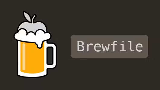 image showing a beer mug with the word Brewfile next to it